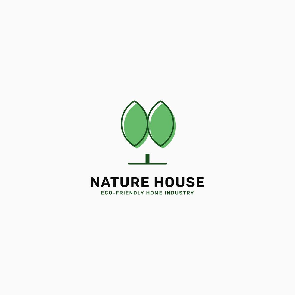 Nature house logo. Eco-friendly house. vector
