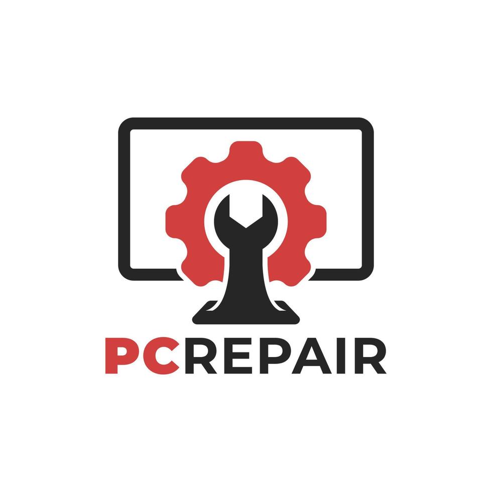 Computer repair logo vector design template, Monitor service icon template element