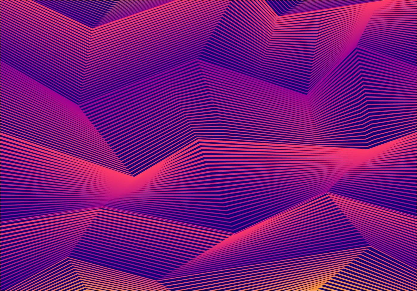 rayas abstractas arte óptico líneas en zigzag patrón fondo de color vibrante vector