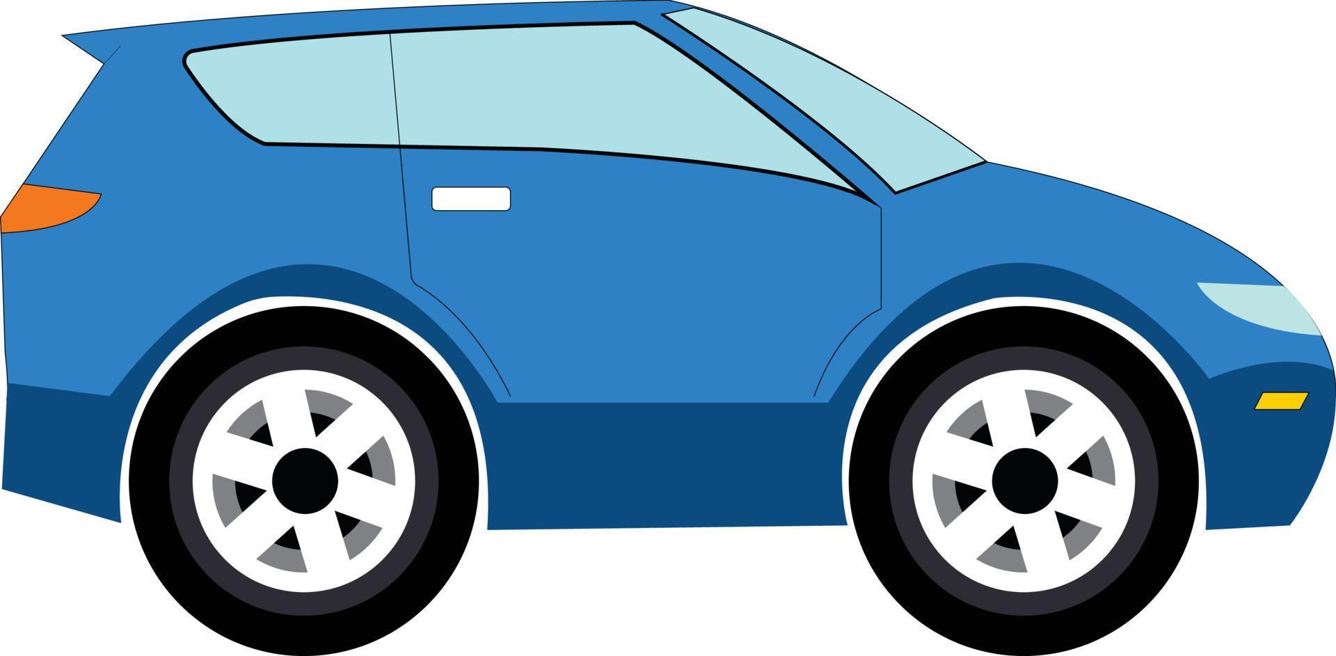 Blue Cartoon Car design ready for 2d Animation vector