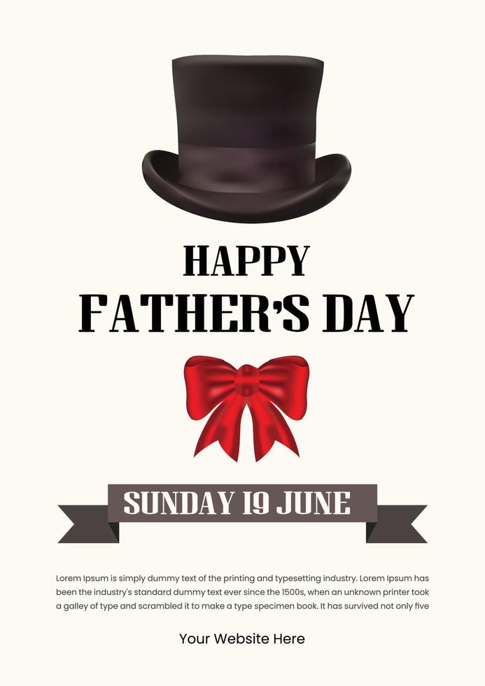 Happy Fathers Day Poster Design Template vector