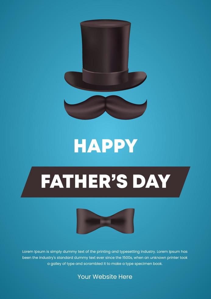 Happy Fathers Day Poster Design Template vector