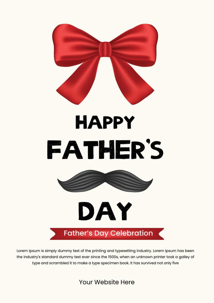 Happy Fathers Day Poster Design Template vector