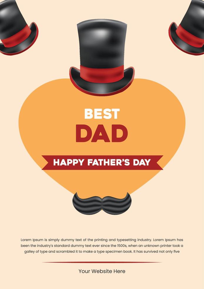 Happy Fathers Day Poster Design Template vector