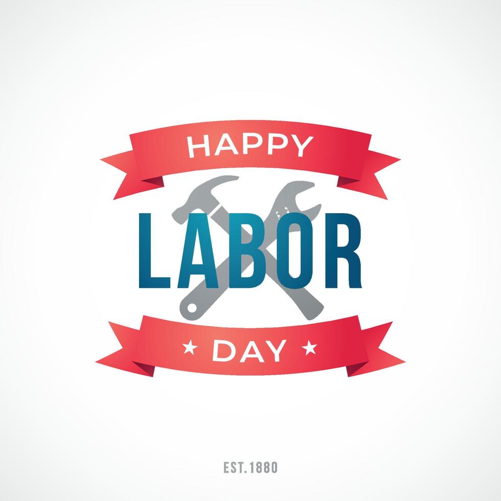 Vector Happy Labor Day greeting card.