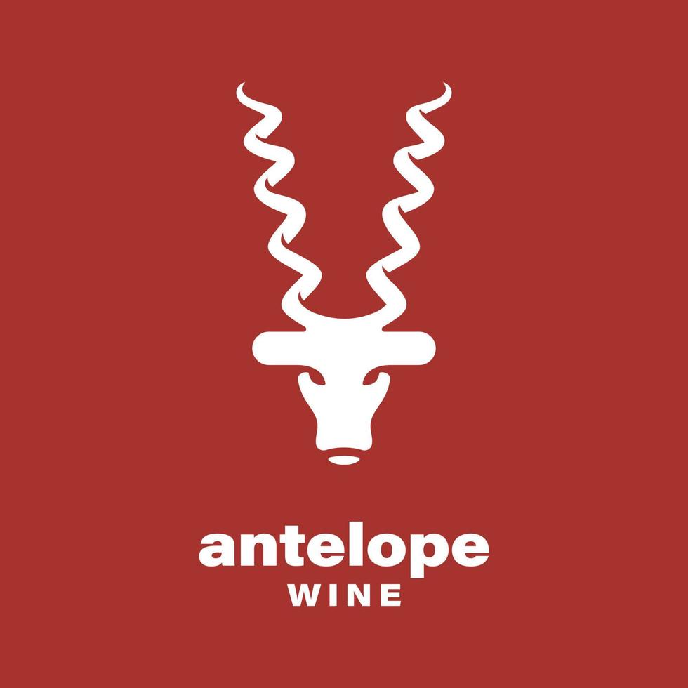 logotipo de vino de antílope vector