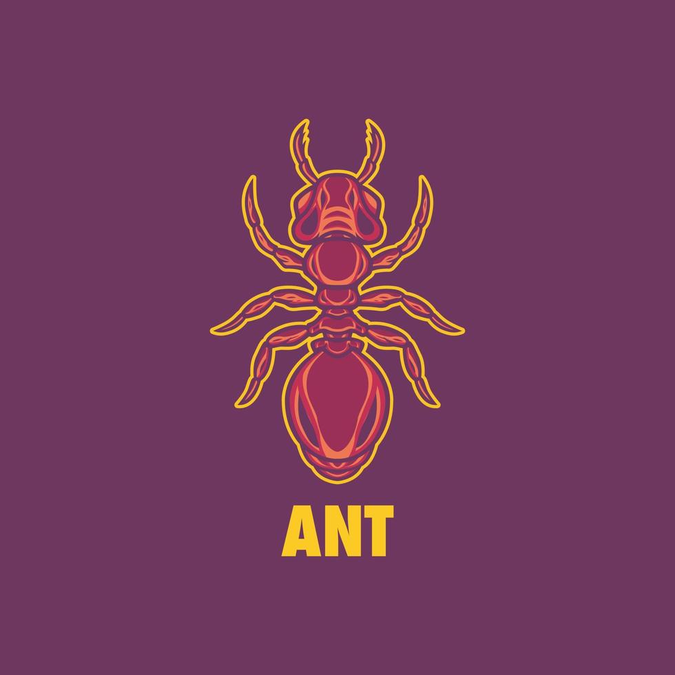 logotipo de la mascota de la hormiga vector
