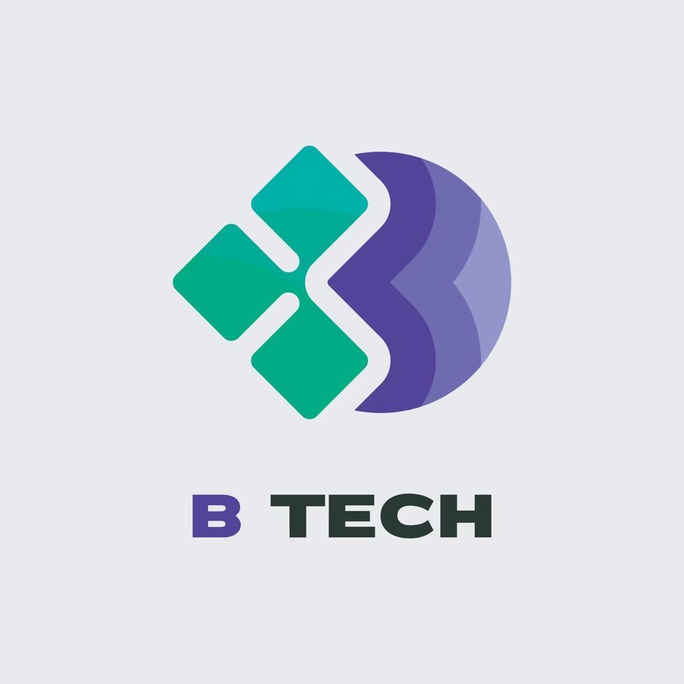 logotipo de marca de tecnología b vector