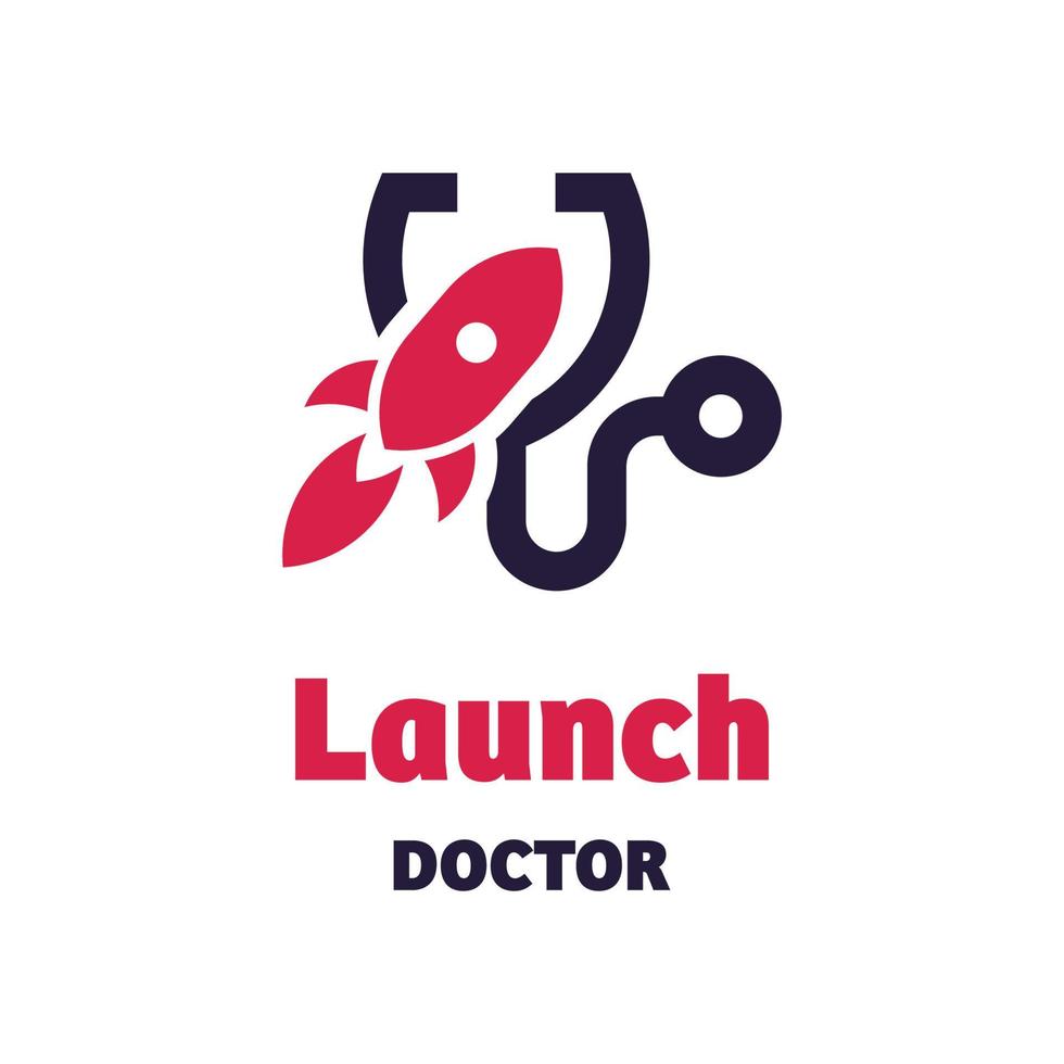 lanzamiento del logotipo del médico vector