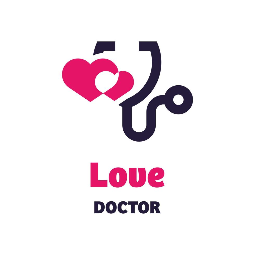 logotipo de médico de amor vector