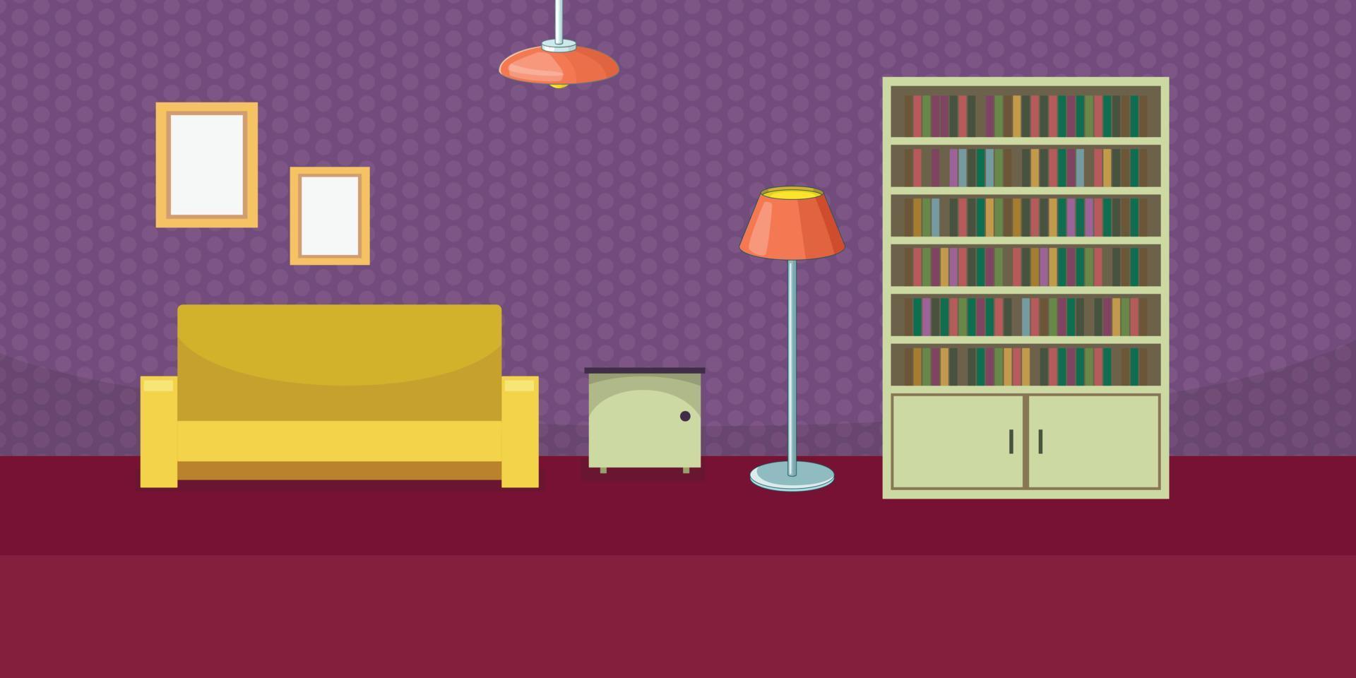 Personal room banner horizontal, cartoon style vector