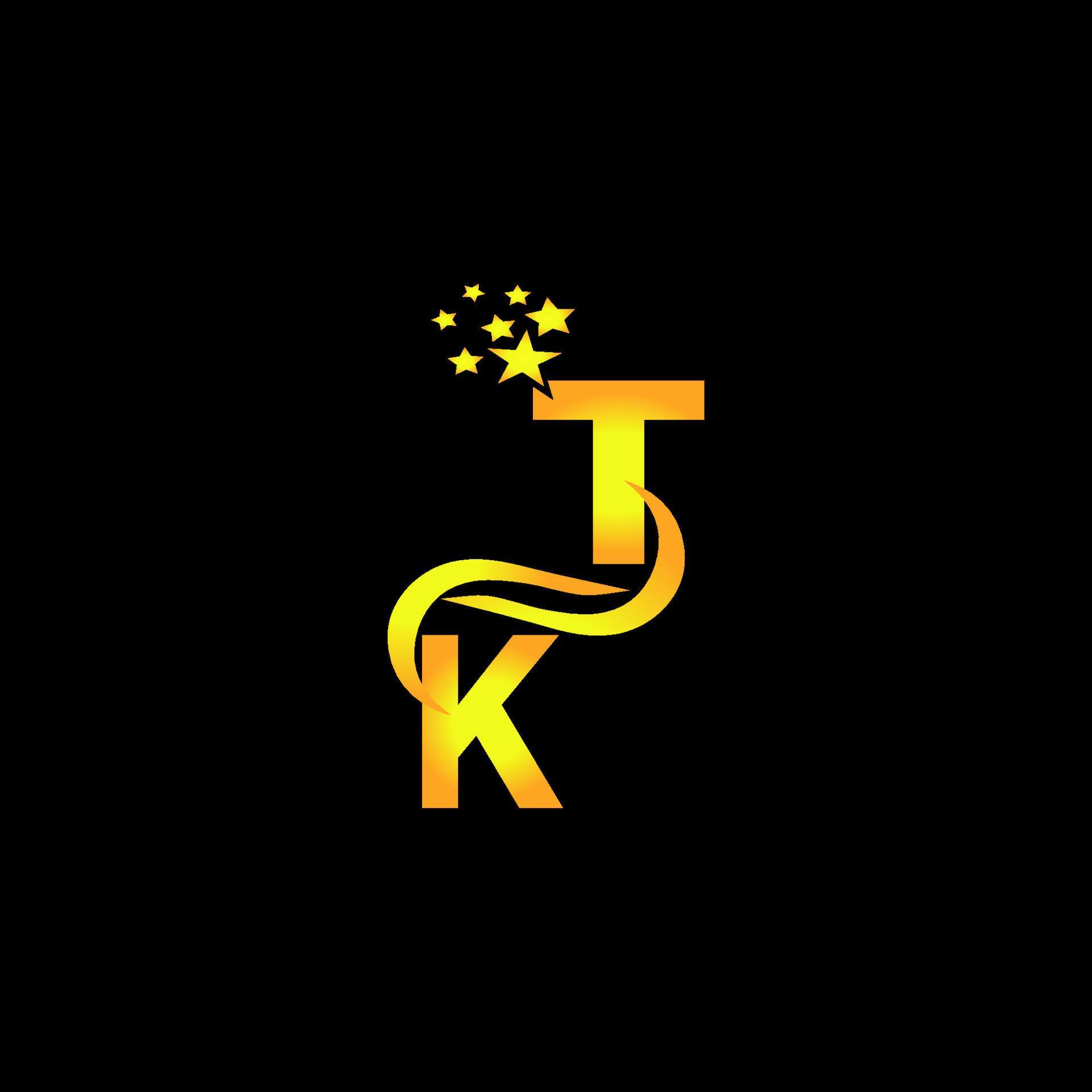 golden letter TK logo design with multi star for your company or ...