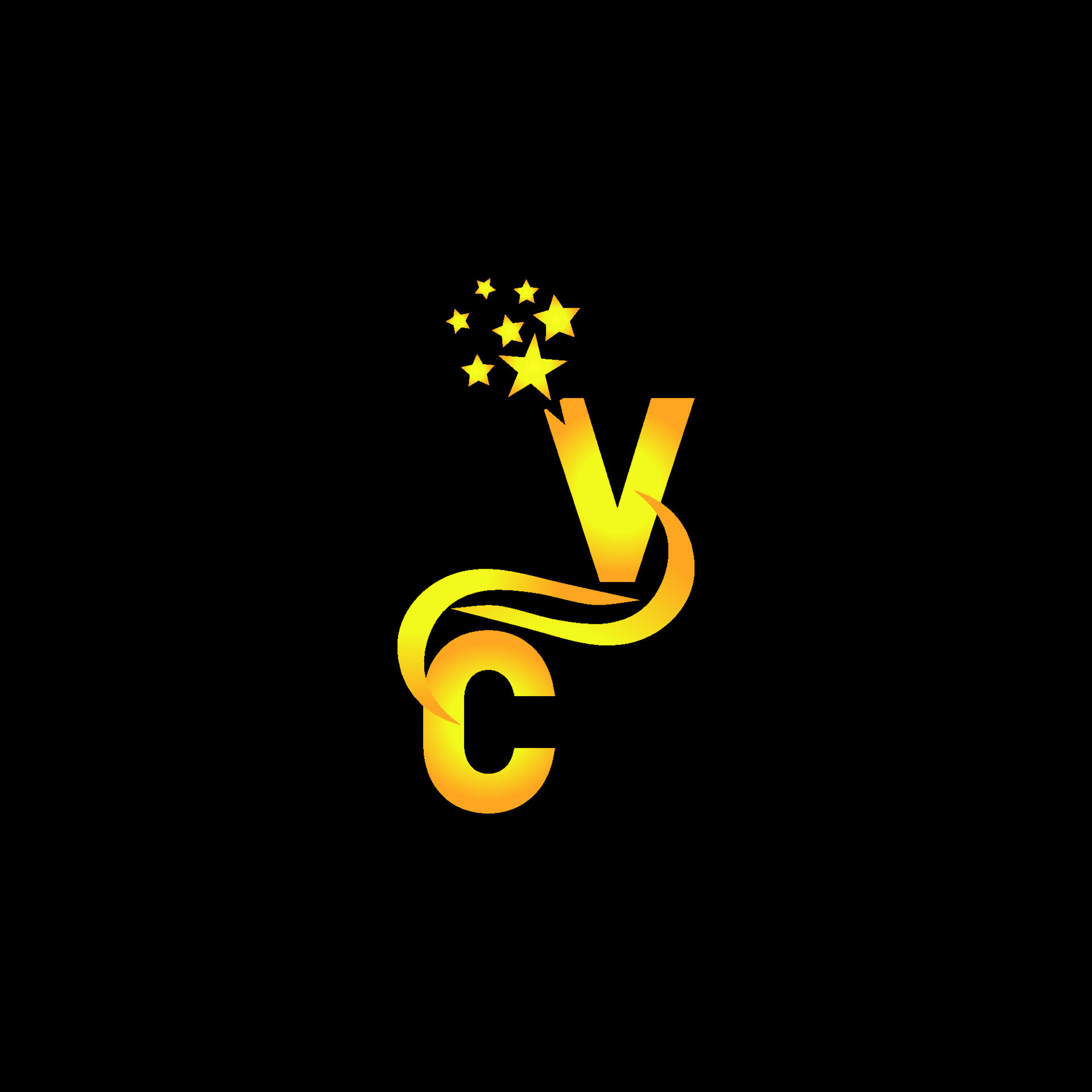 golden letter VC logo design with multi star for your company or ...