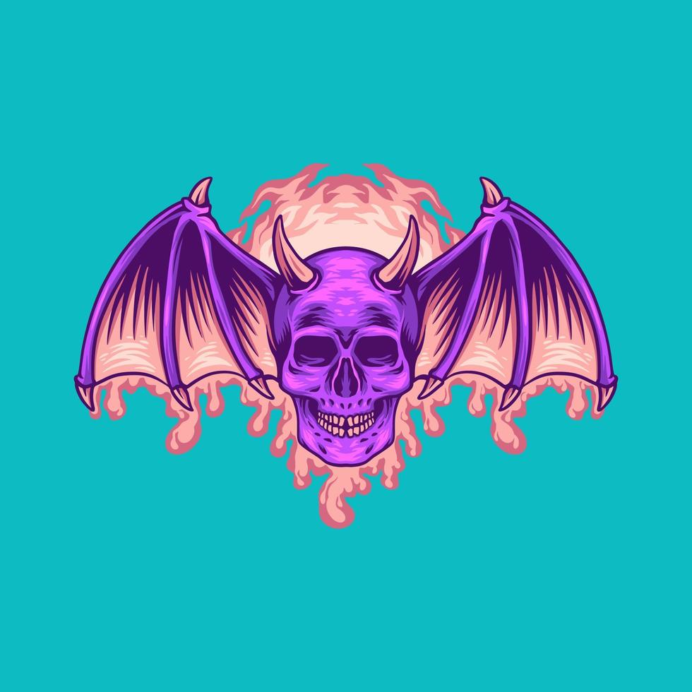 Skull With Wings Illustration vector