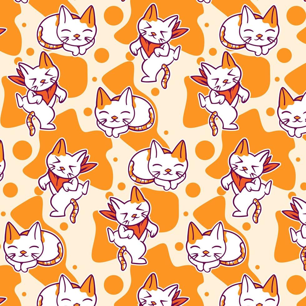 fondo de patrón de dibujos animados de gato vector