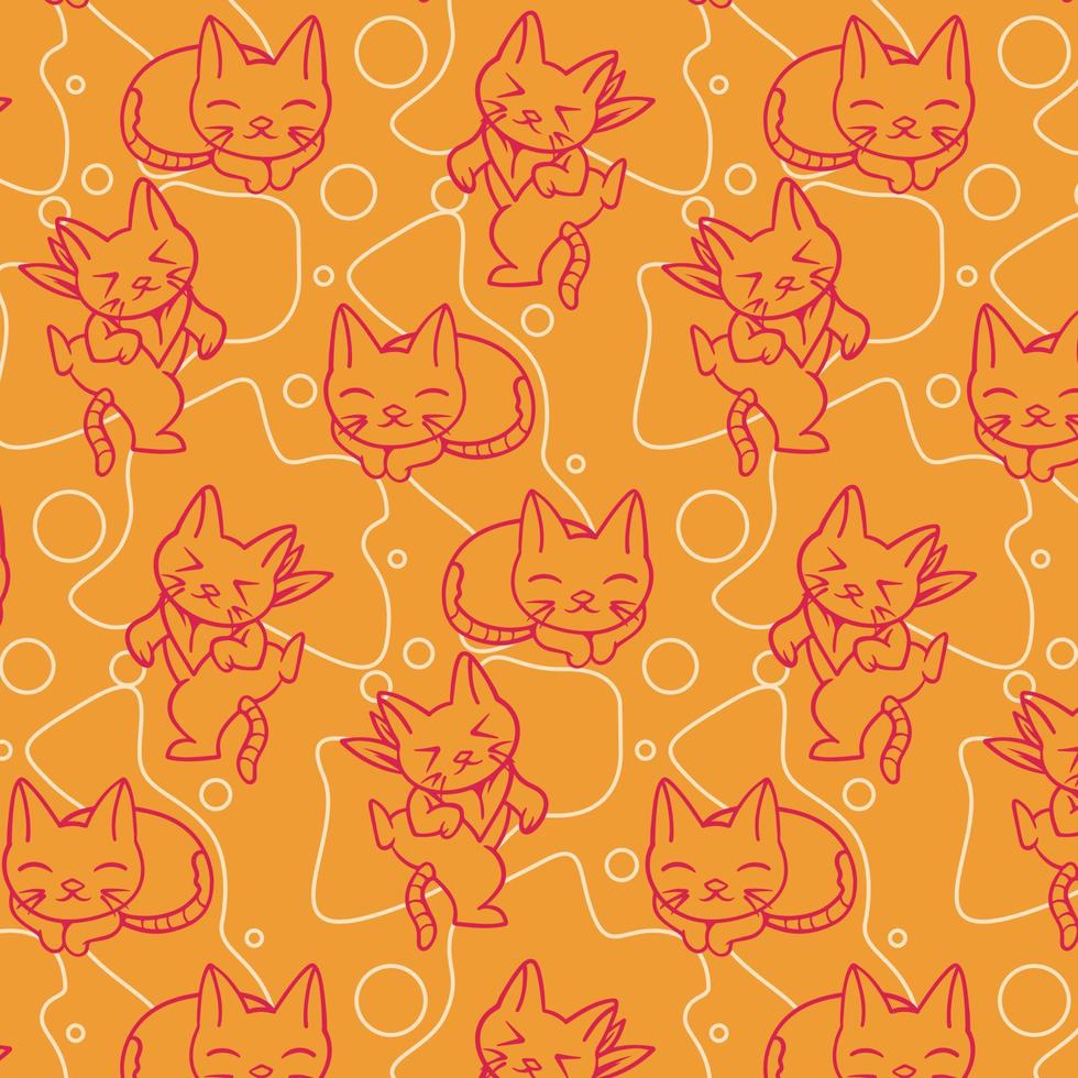 Cat cartoon Pattern Background vector