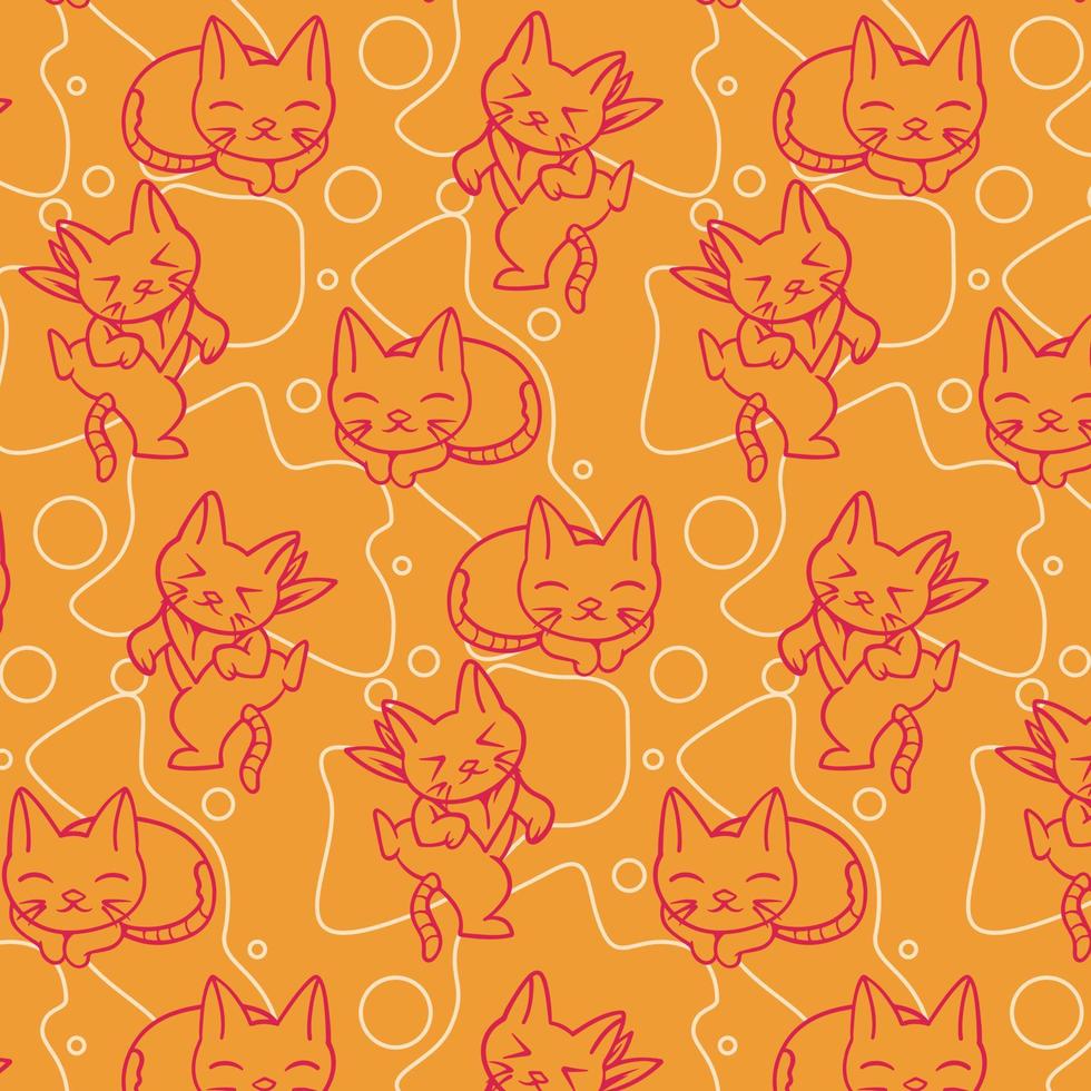 fondo de patrón de dibujos animados de gato vector