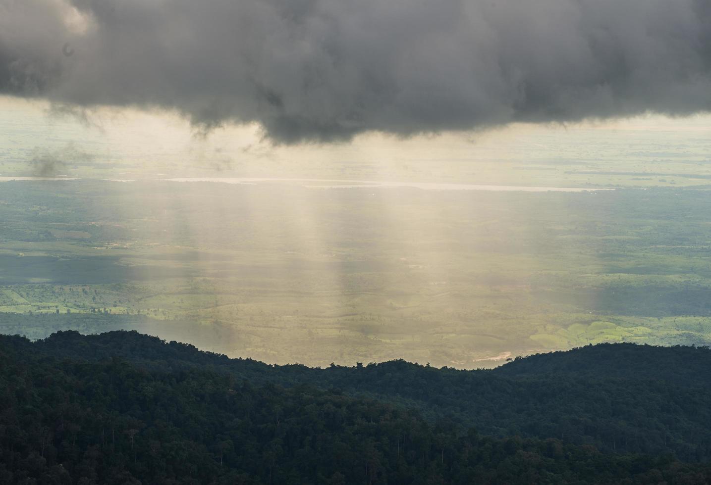 The wonder of nature, Sunbeam and Rainy in the highland. photo