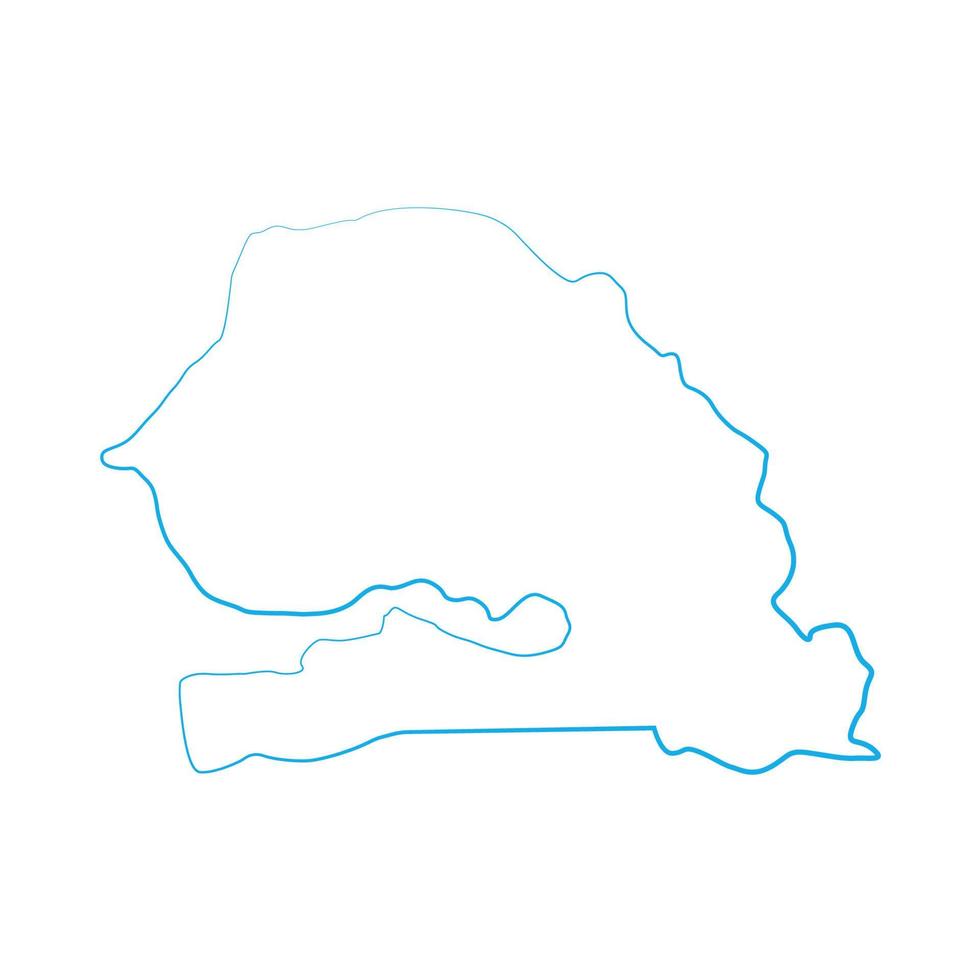Senegal map on white background vector