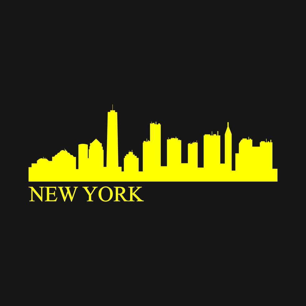 New york skyline on white background vector