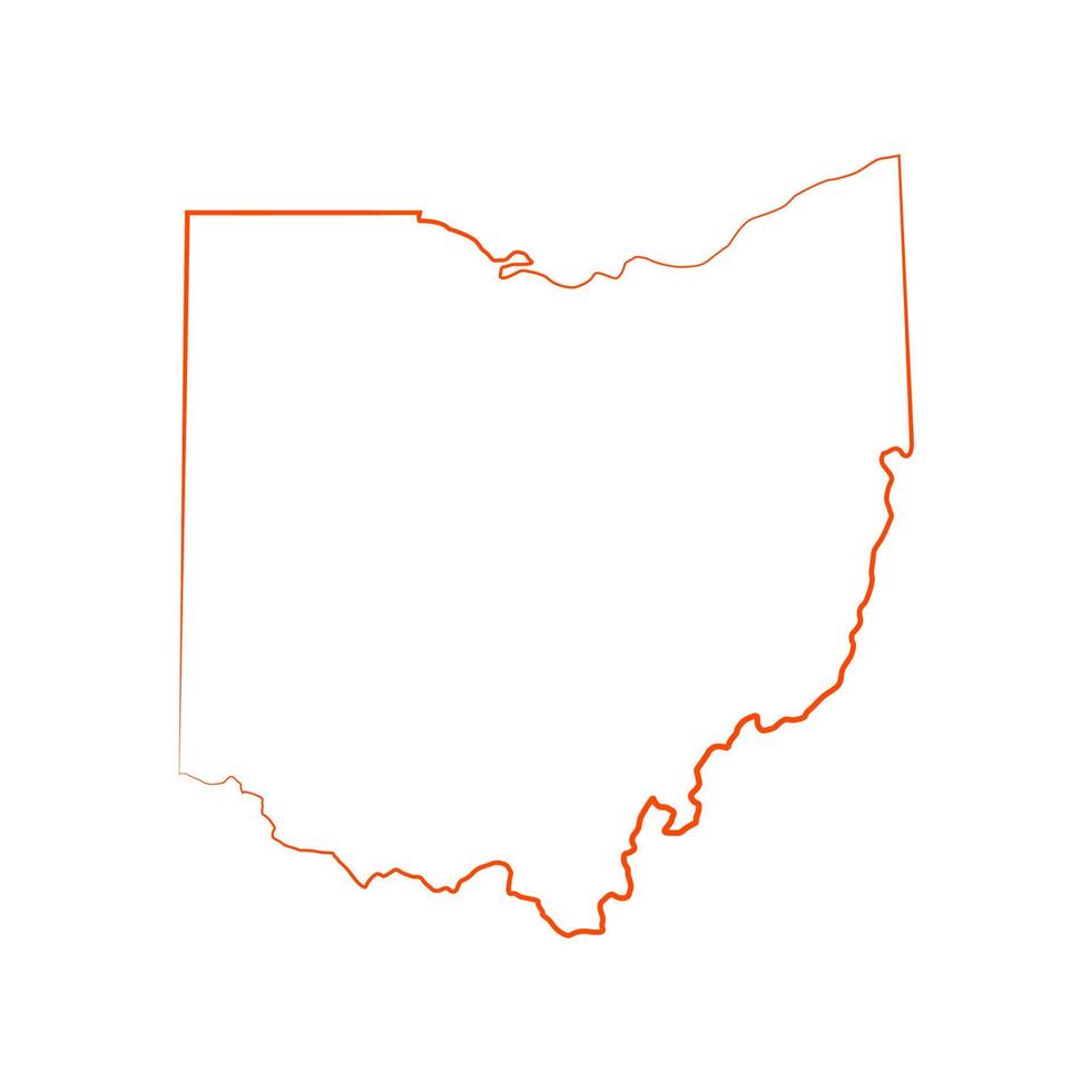 Ohio map on white background vector