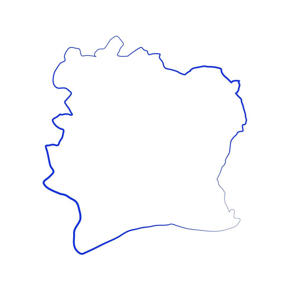 mapa de costa de marfil sobre fondo blanco vector