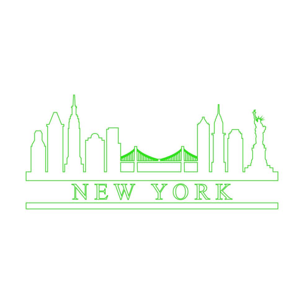 New york skyline on white background vector