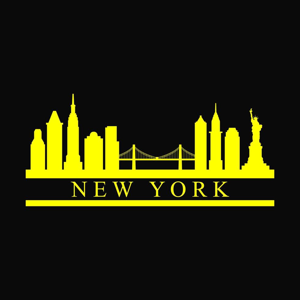 New york skyline on white background vector