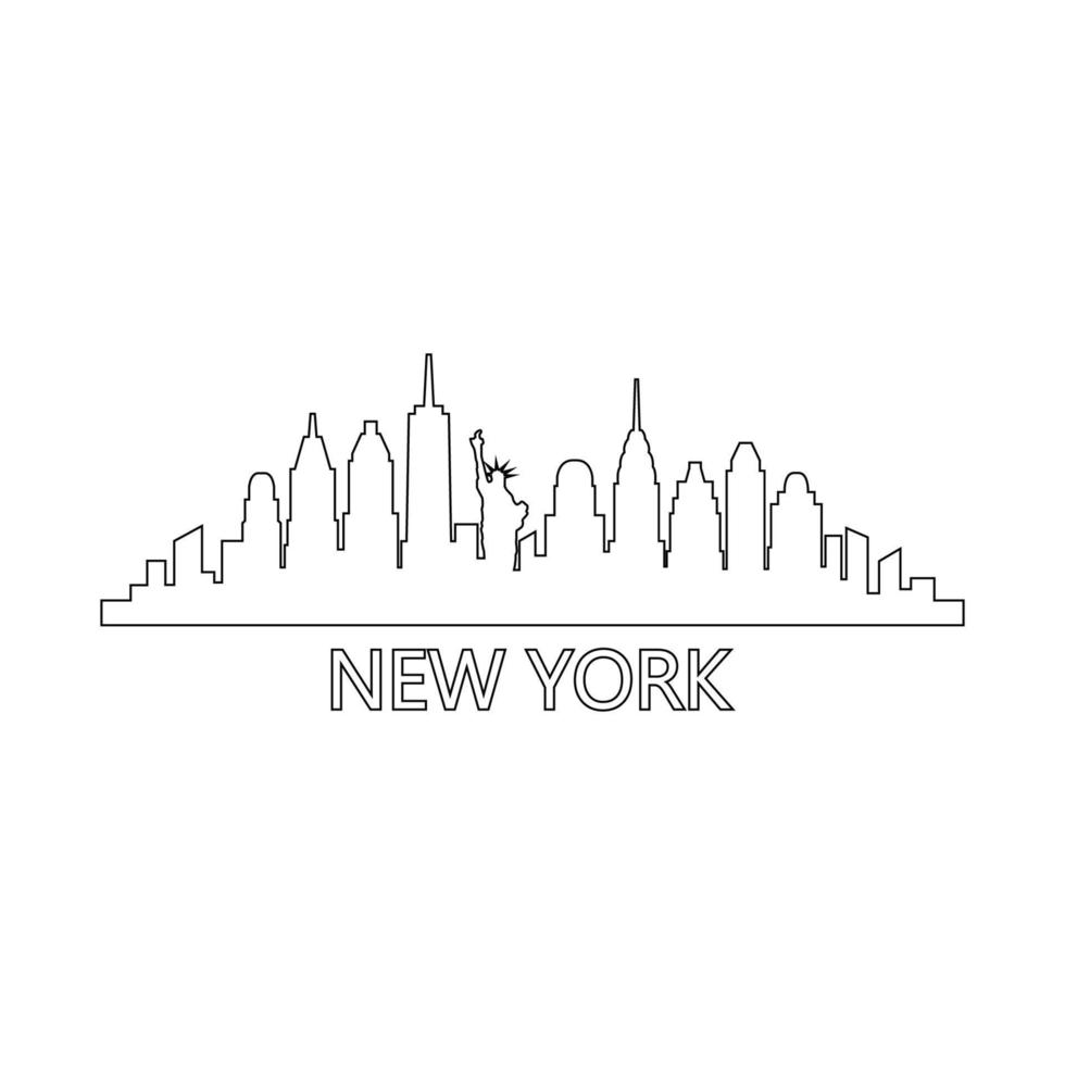 New york skyline on white background 8460843 Vector Art at Vecteezy