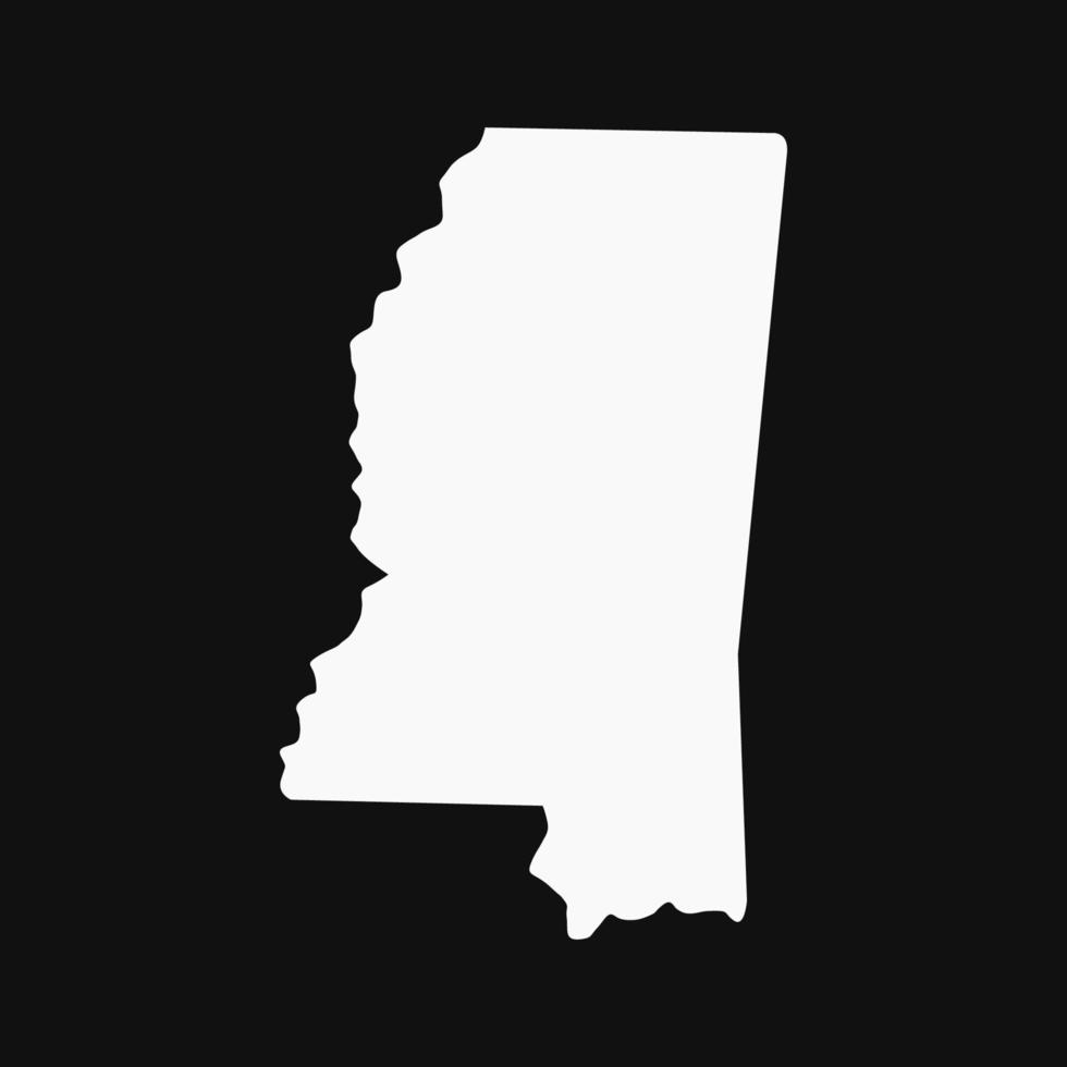 Mississippi map on white background vector