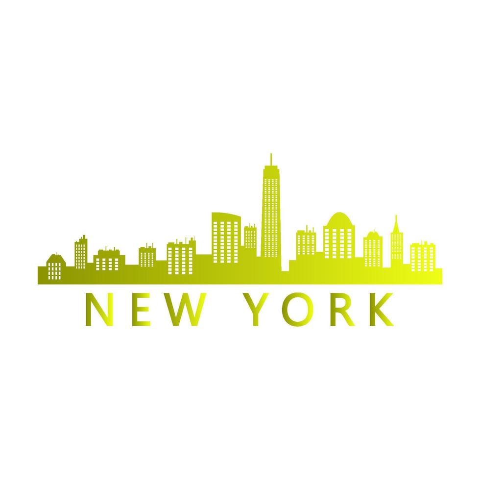 New york skyline on white background vector