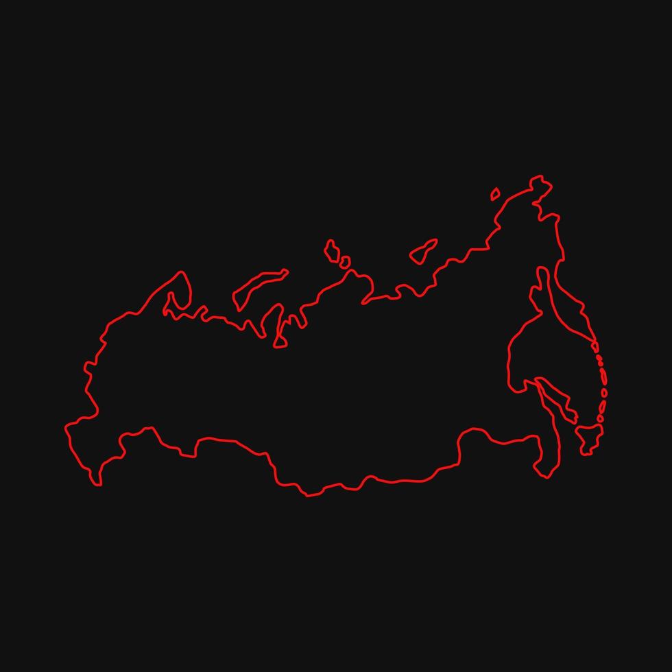 mapa de rusia sobre fondo blanco vector