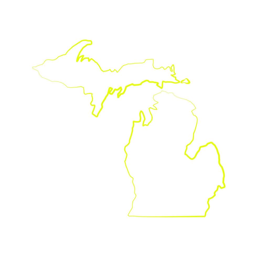 mapa de michigan sobre fondo blanco vector