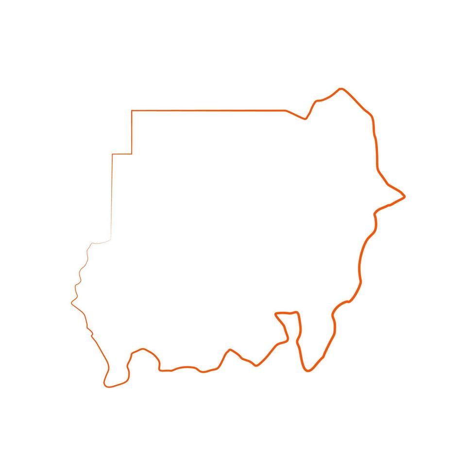 mapa de sudán sobre fondo blanco vector