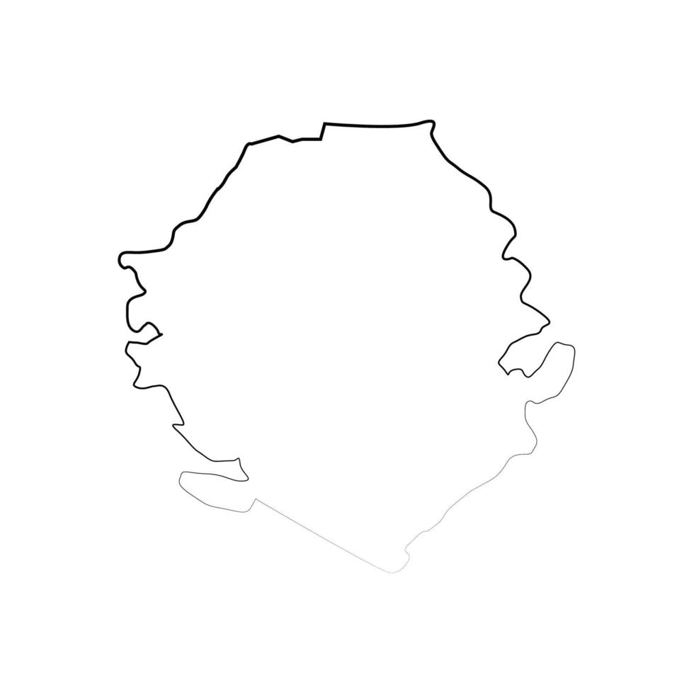 mapa de sierra leona sobre fondo blanco vector