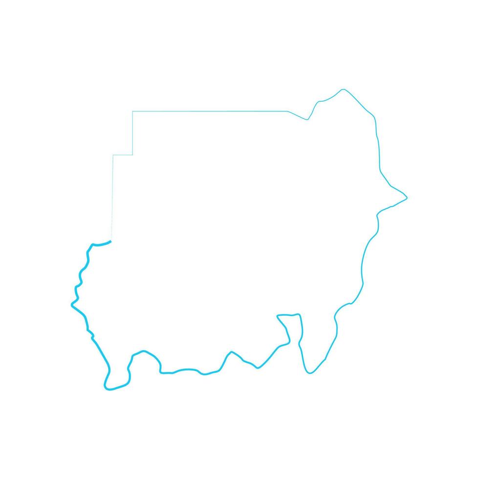 Sudan map on white background vector