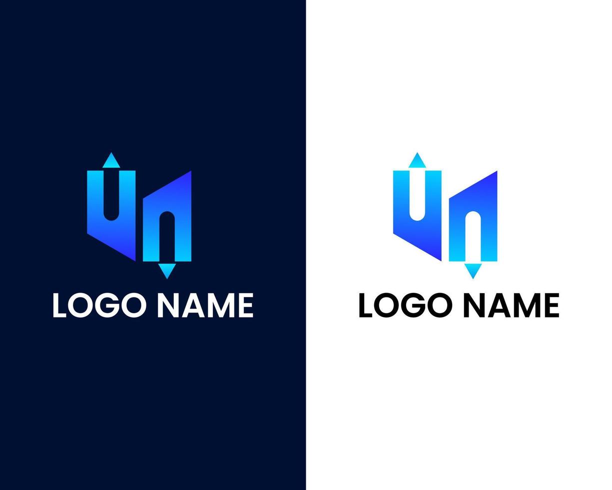 letter u with man logo design template vector