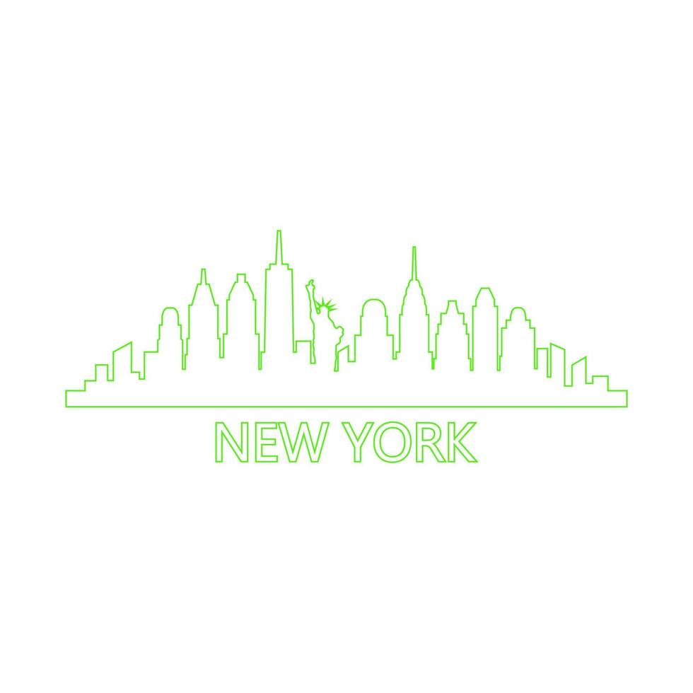 New york skyline on white background vector