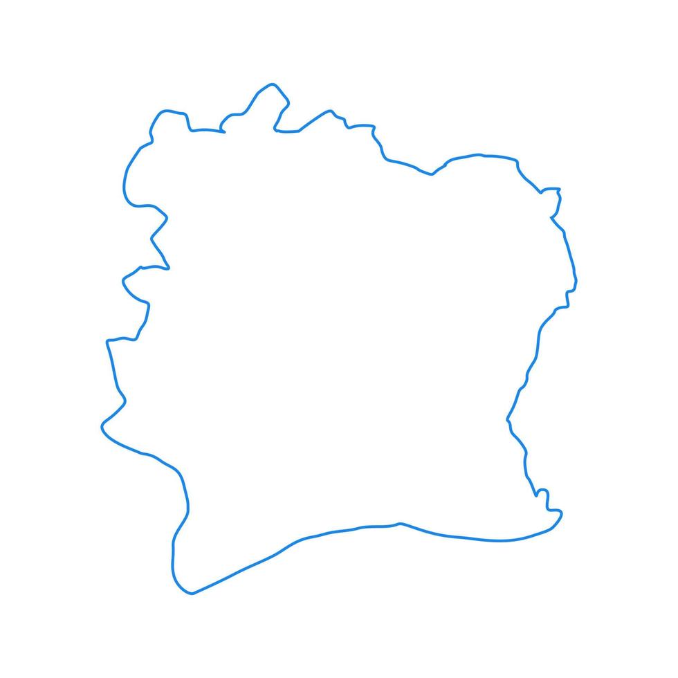 mapa de costa de marfil sobre fondo blanco vector