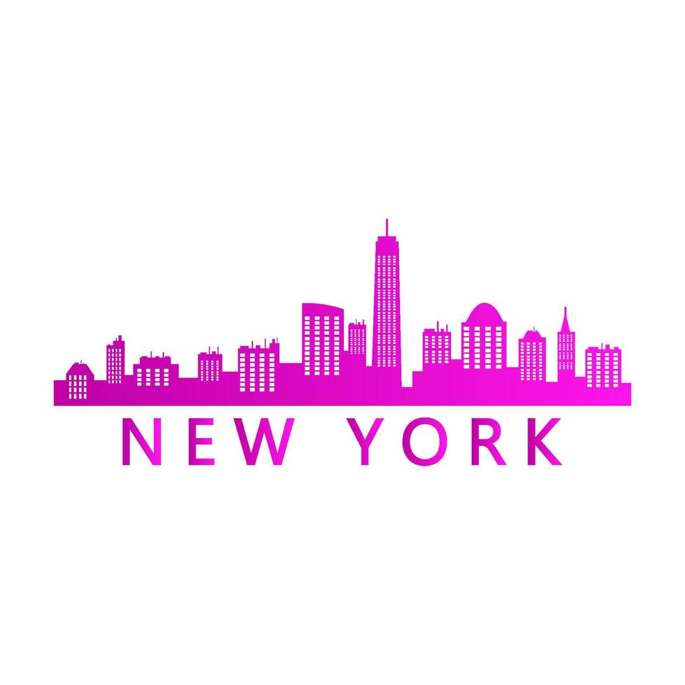 New york skyline on white background vector