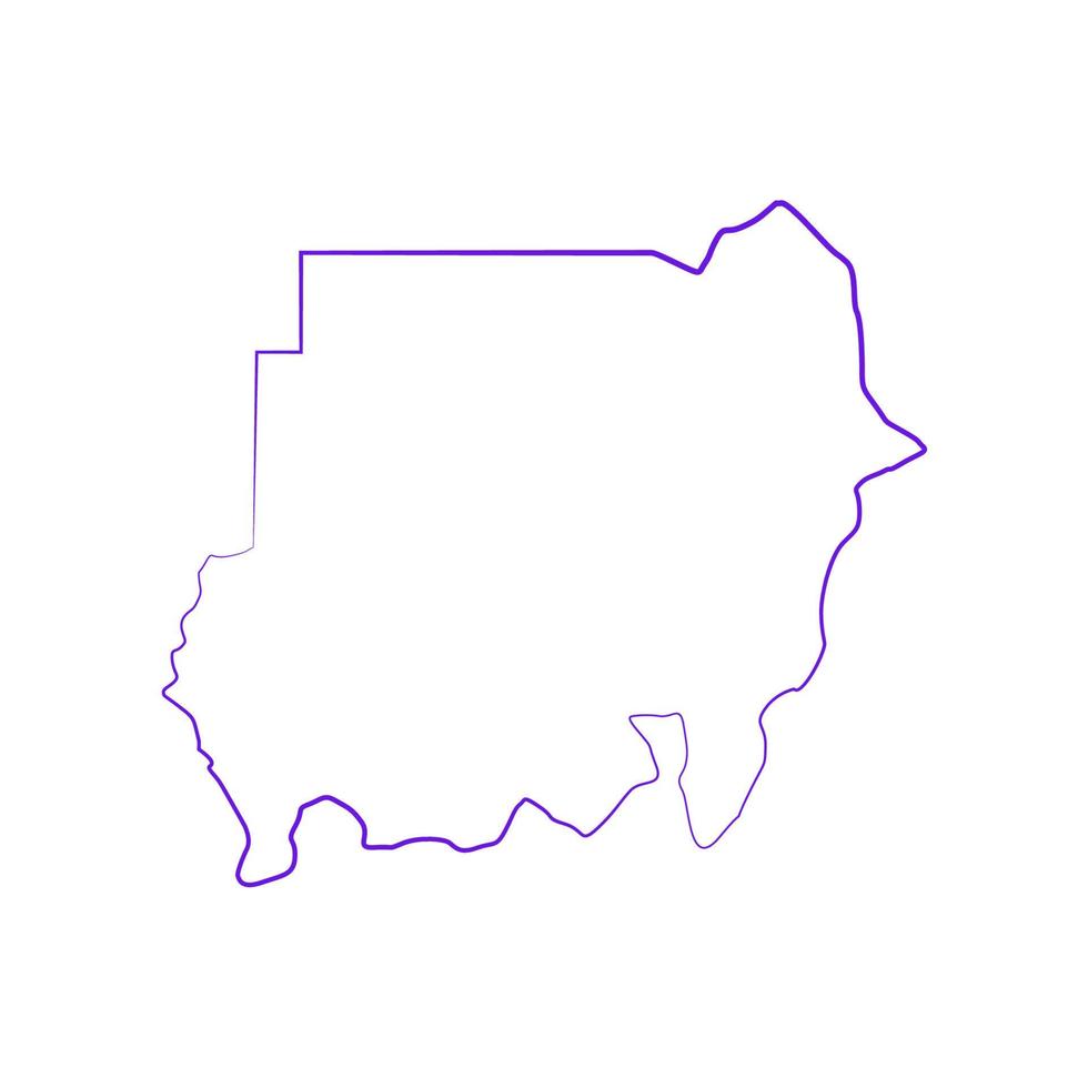 Sudan map on white background vector