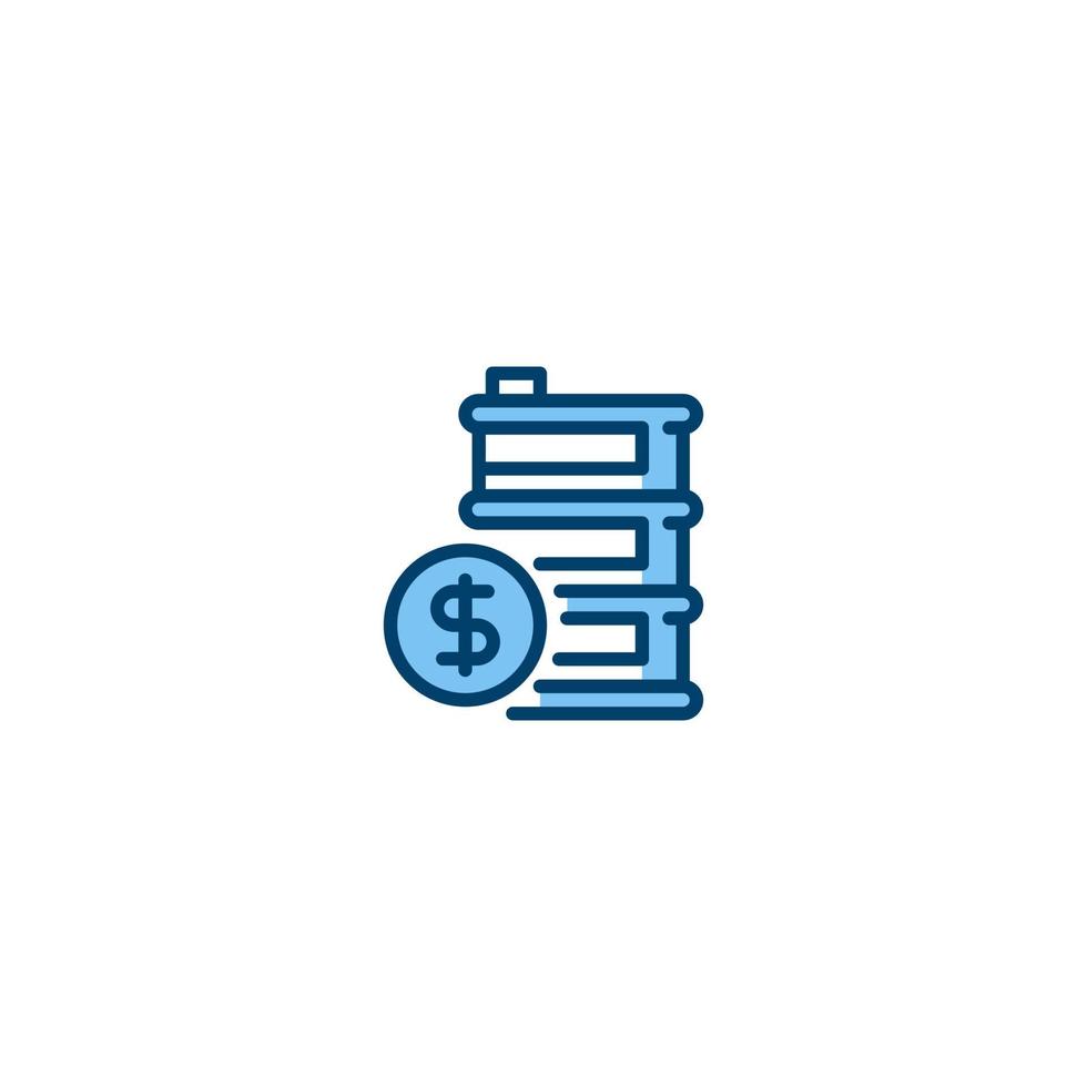 Oil Price filled line icon. linear style sign for mobile concept and web design. Outline vector icon. Symbol, logo illustration. Vector graphic
