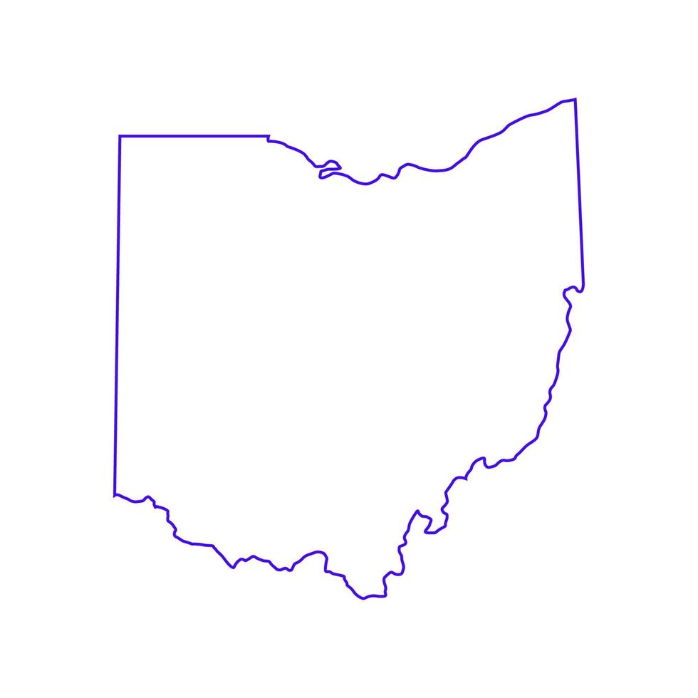 Ohio map on white background vector