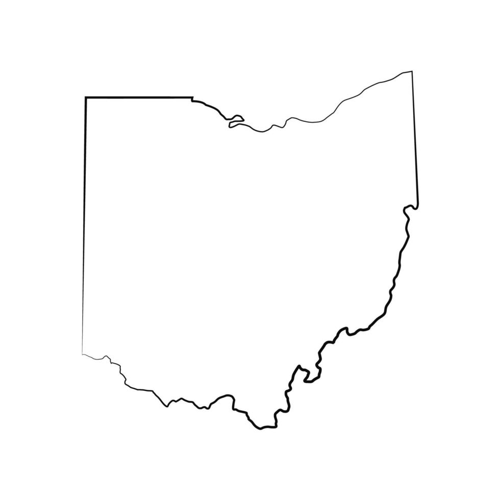 mapa de ohio sobre fondo blanco vector