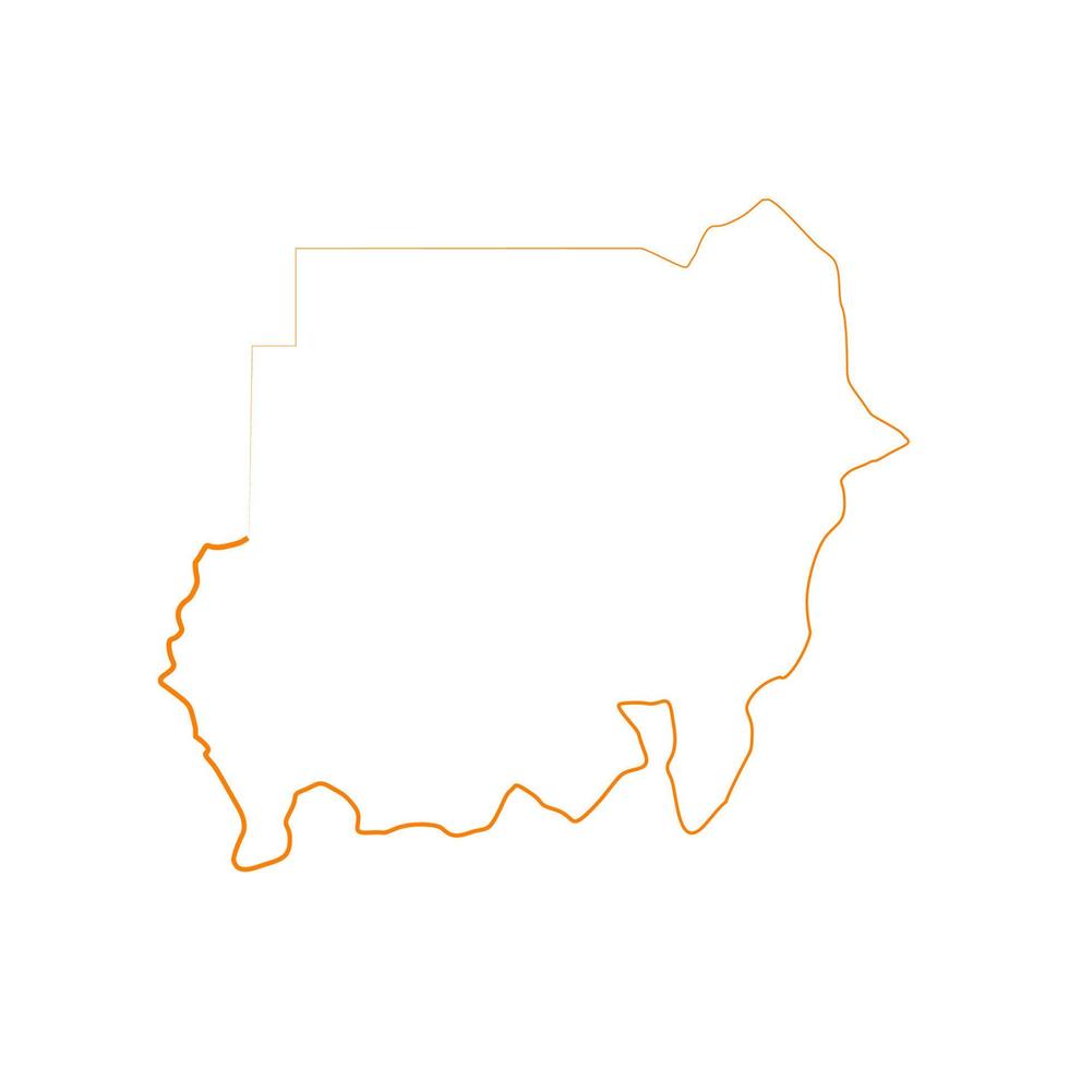 mapa de sudán sobre fondo blanco vector