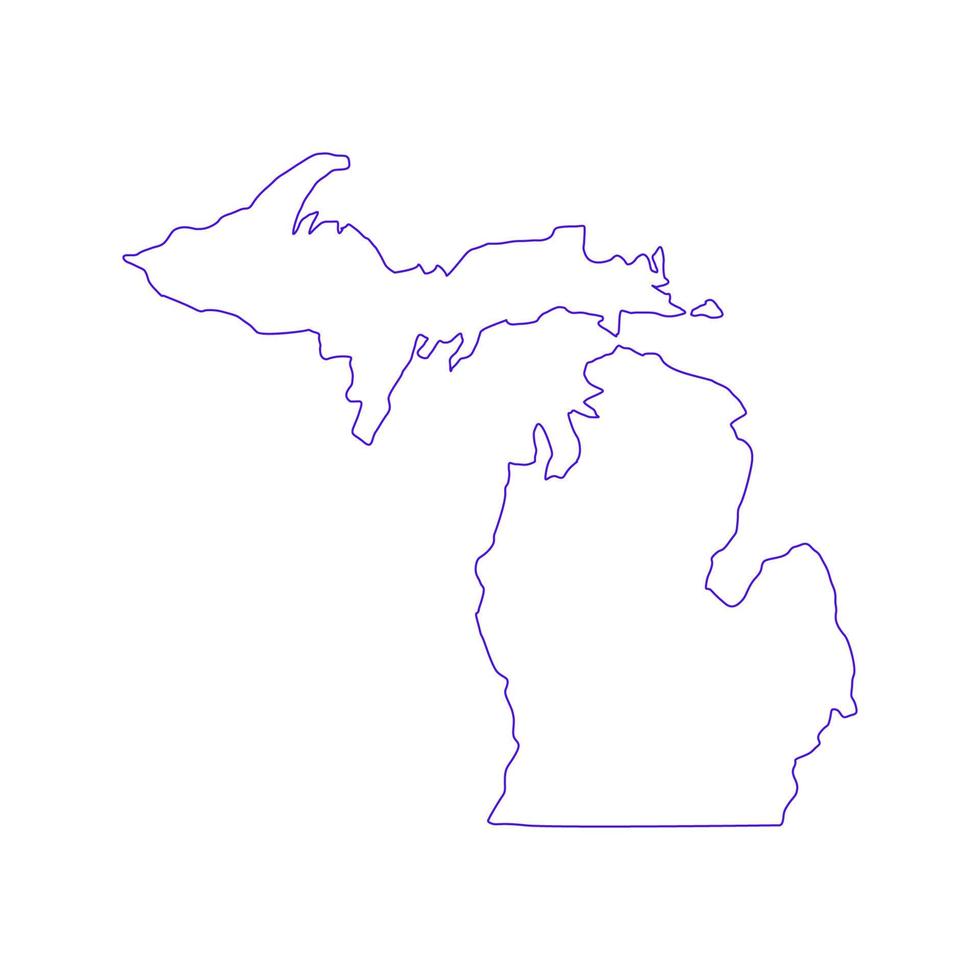 mapa de michigan sobre fondo blanco vector