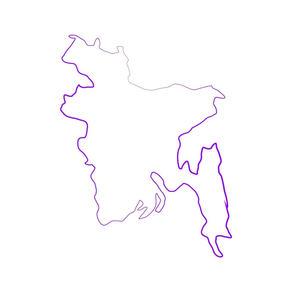 mapa de bangladesh sobre fondo blanco vector