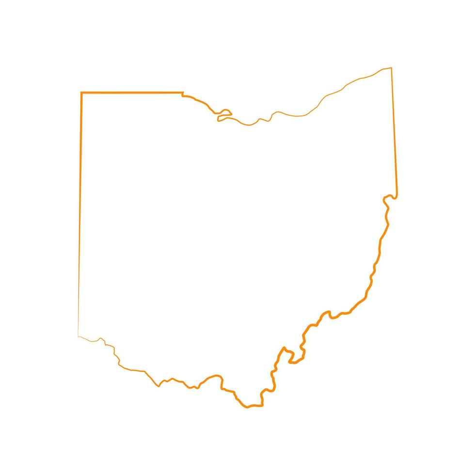 mapa de ohio sobre fondo blanco vector