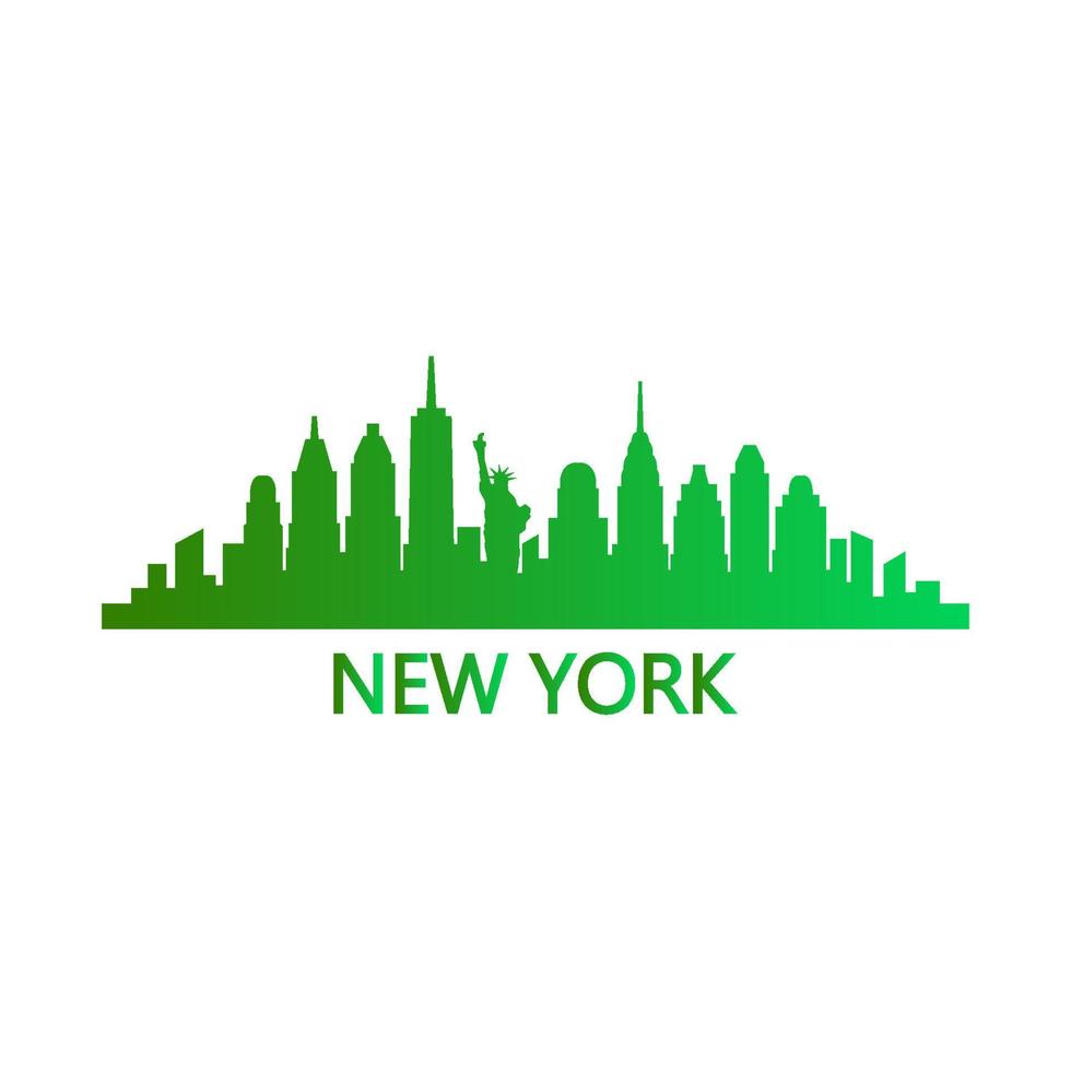 New york skyline on white background vector