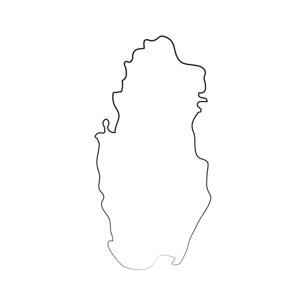 mapa de qatar sobre fondo blanco vector